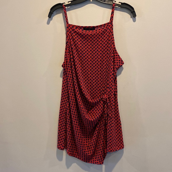 Banana Republic Factory Tops - Banana Republic long camisole gathered on the frnt left side medium red & n blue
